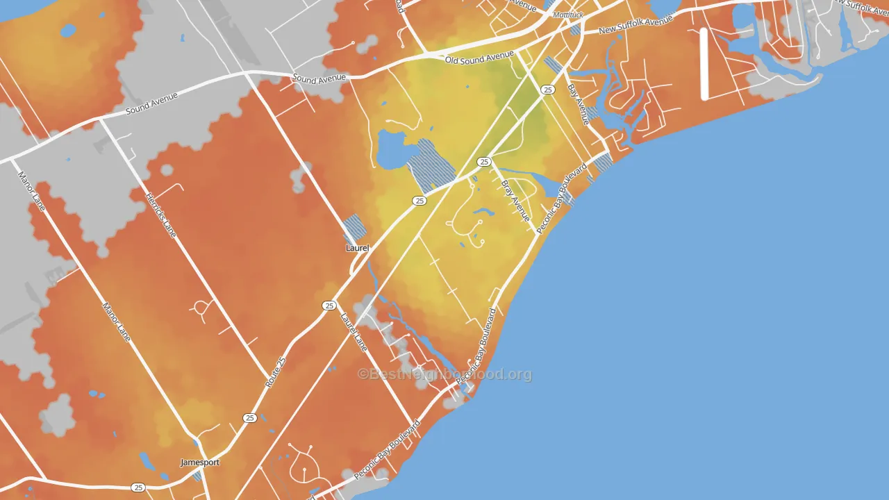 Bike Grade map of Laurel, NY