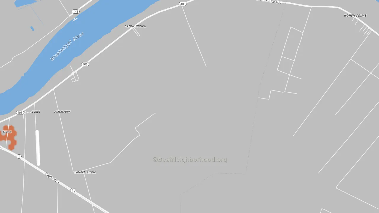 Bike Grade map of Laurel Ridge, LA