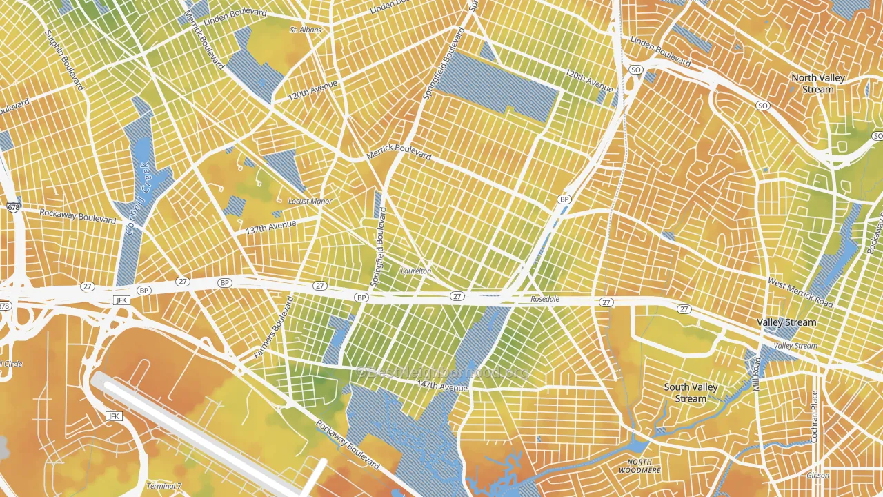 Bike Grade map of Laurelton, Queens, NY