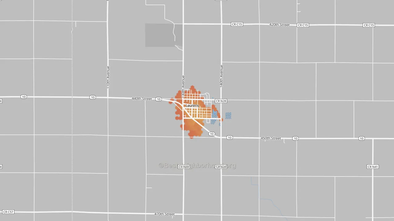 Bike Grade map of Laurens, IA