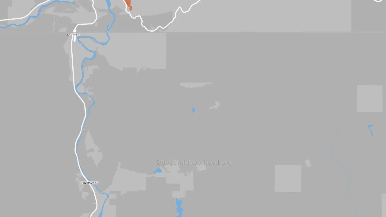 Bike Grade map of Laurier, WA