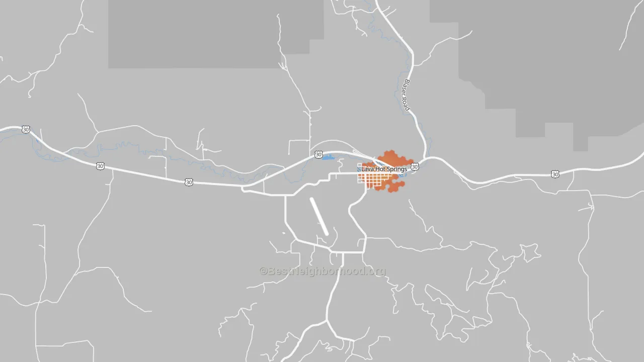 Bike Grade map of Lava Hot Springs, ID