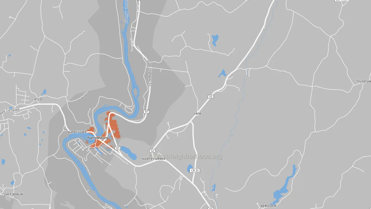 Bike Grade map of Lava, NY