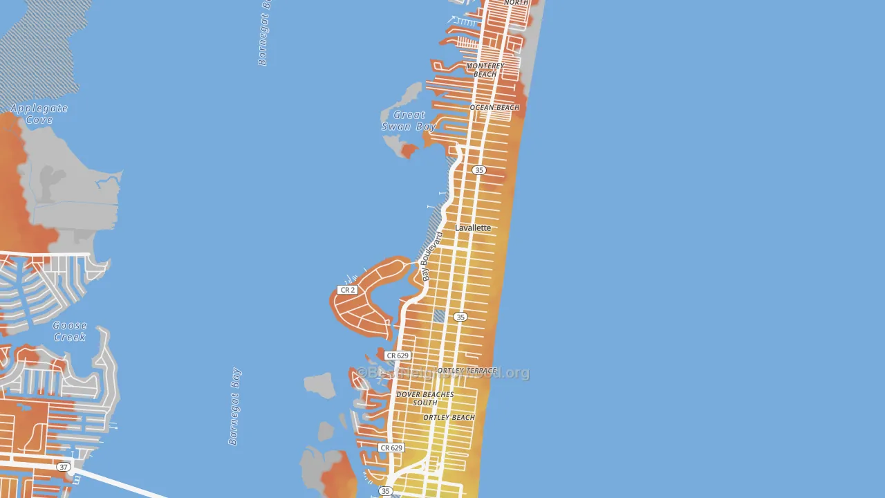 Bike Grade map of Lavallette, NJ
