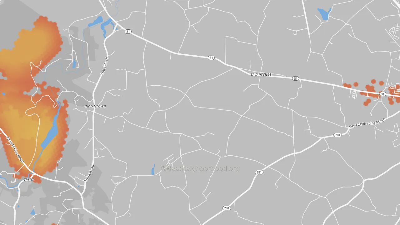 Bike Grade map of Lavansville, PA