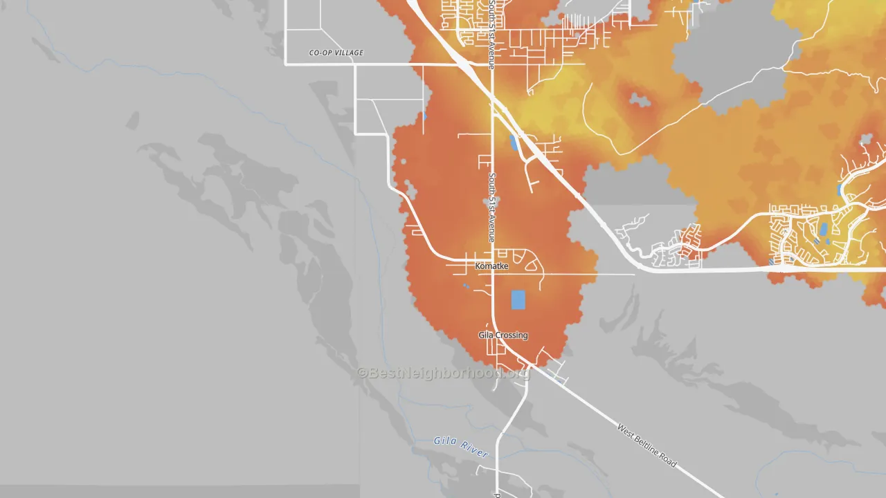 Bike Grade map of Laveen Village, AZ