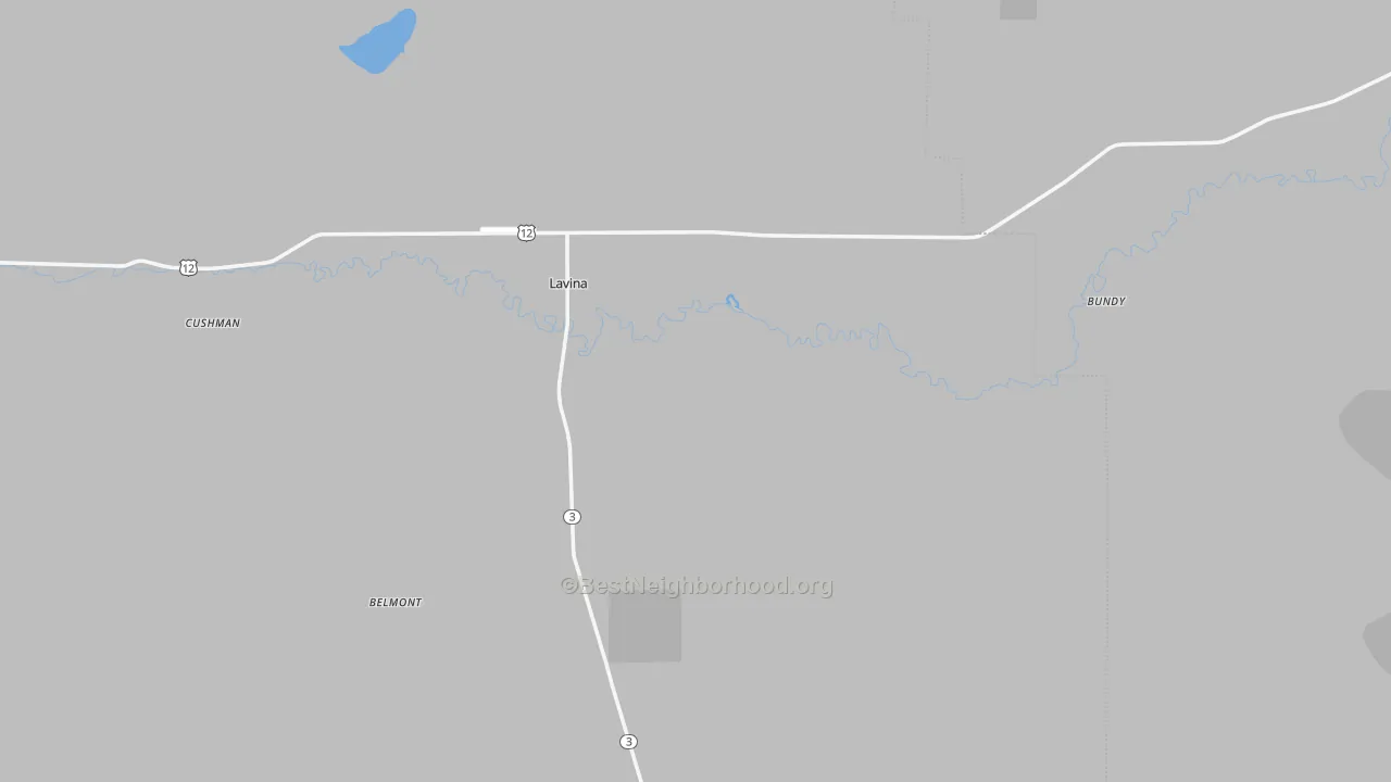 Bike Grade map of Lavina, MT