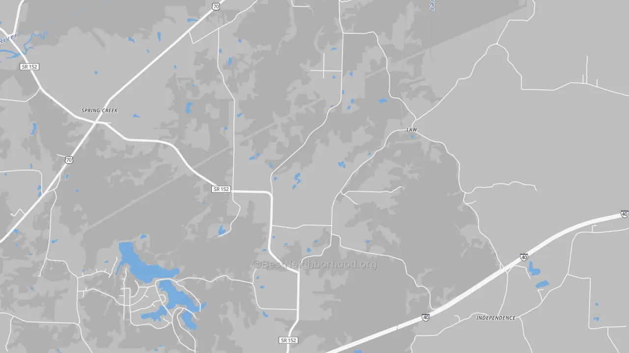 Bike Grade map of Law, TN