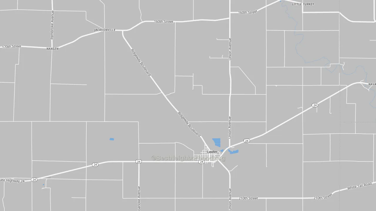 Bike Grade map of Lawler, IA