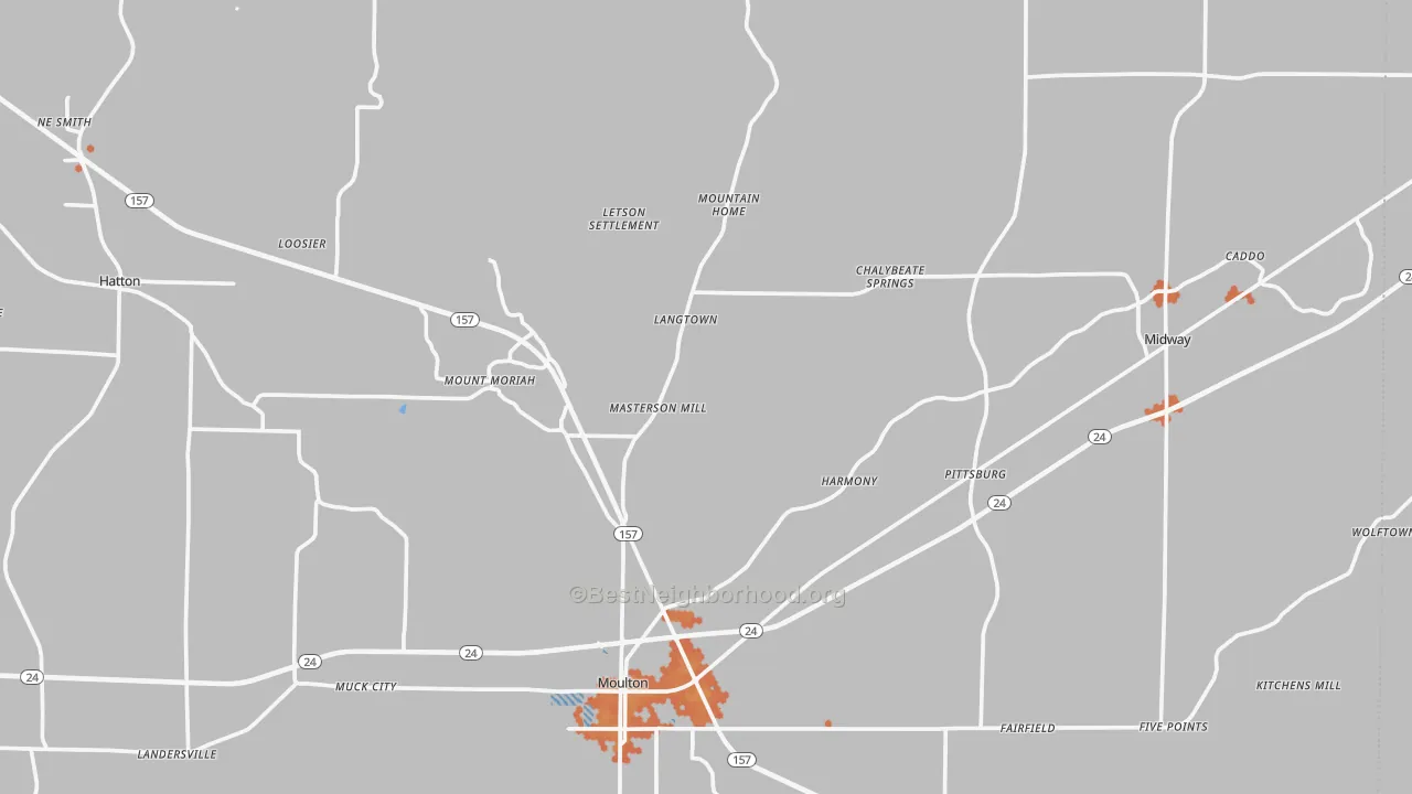 Bike Grade map of Lawrence County, AL