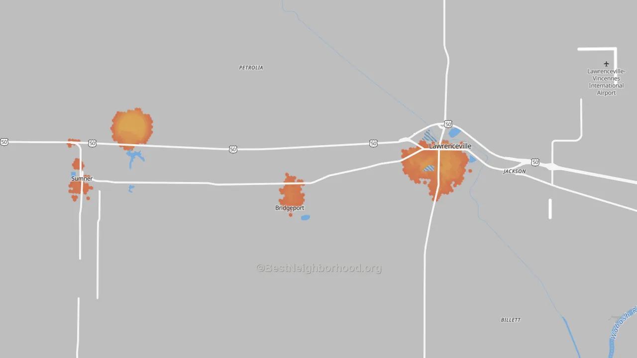 Bike Grade map of Lawrence County, IL