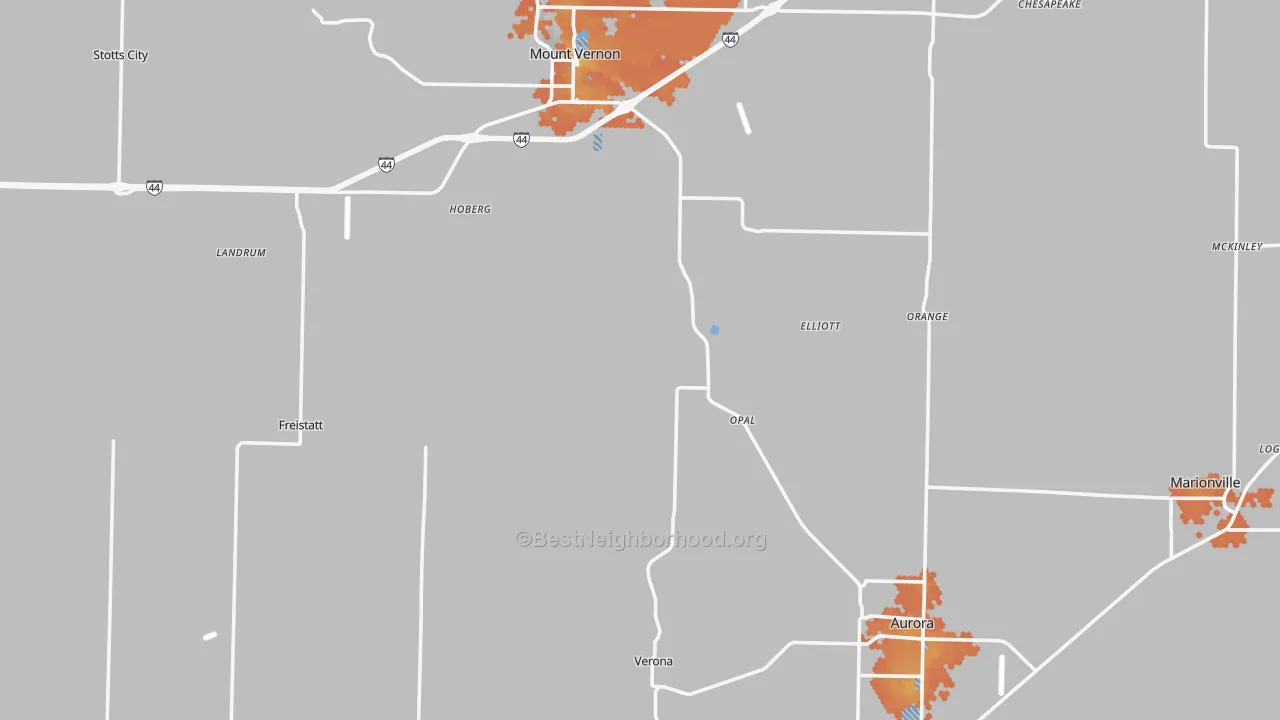Bike Grade map of Lawrence County, MO