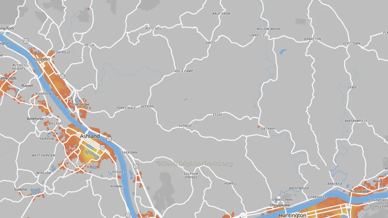 Bike Grade map of Lawrence County, OH