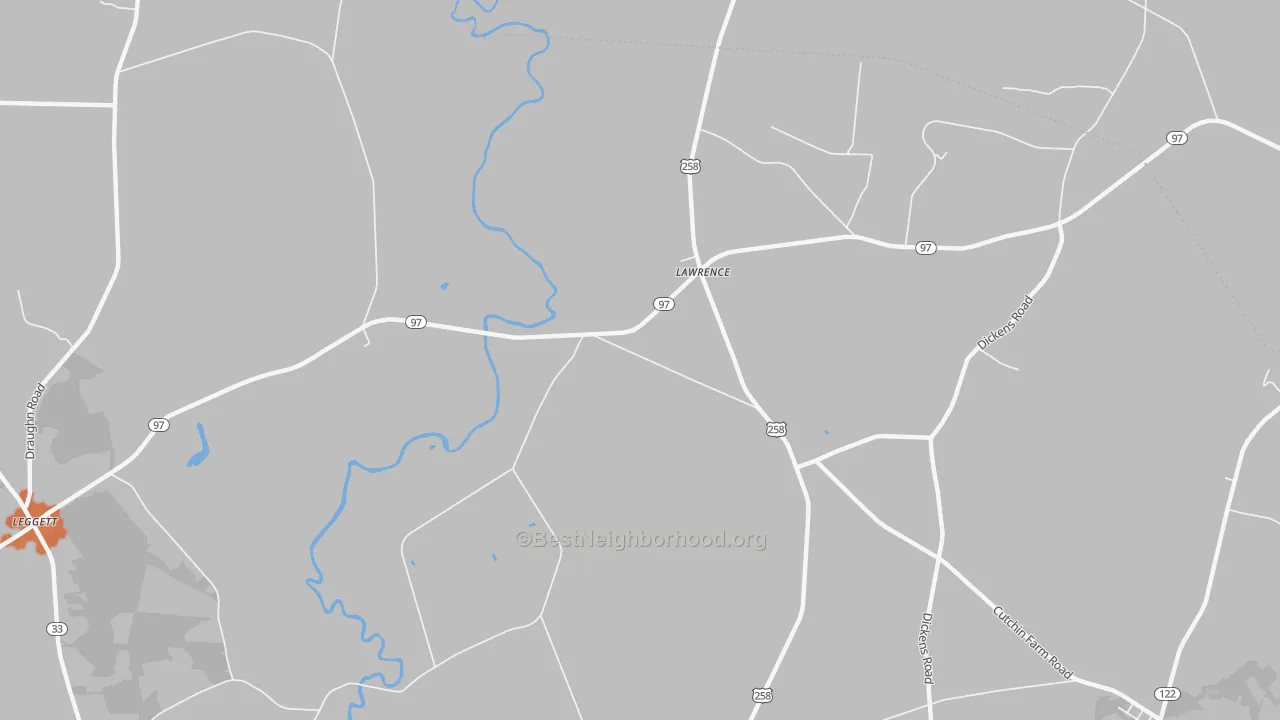 Bike Grade map of Lawrence, NC