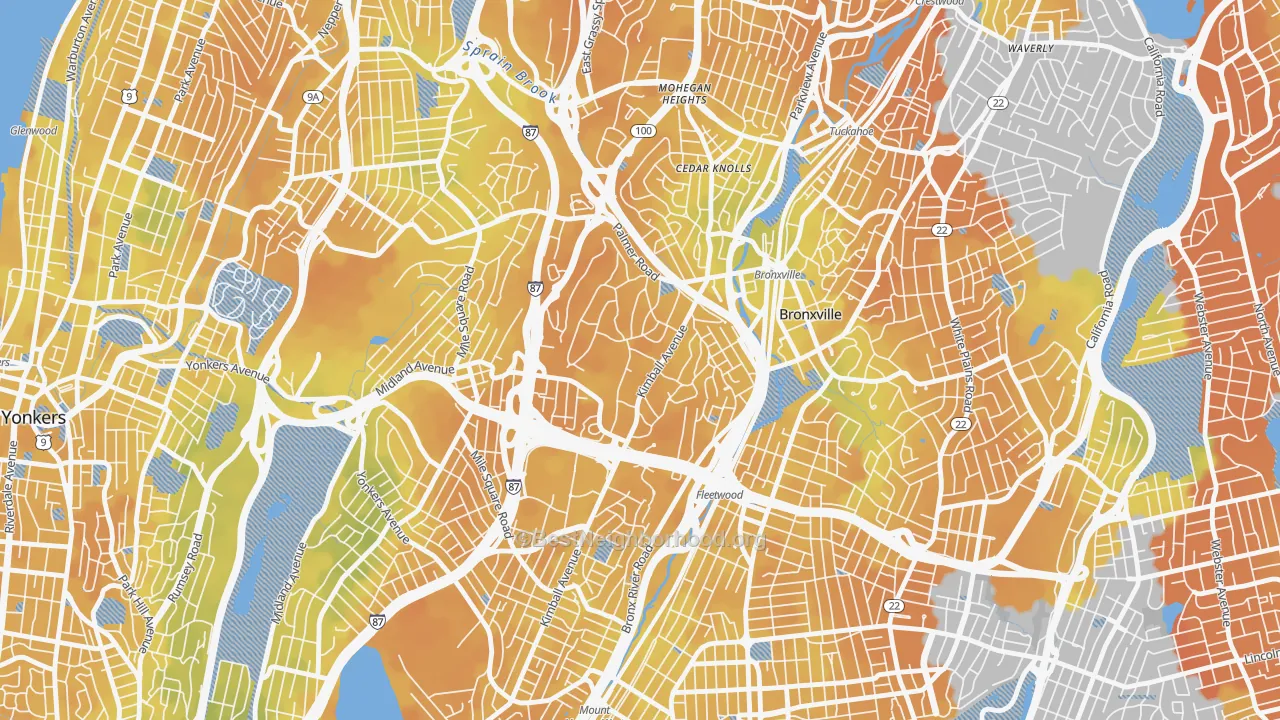 Bike Grade map of Lawrence Park, Bronxville, NY