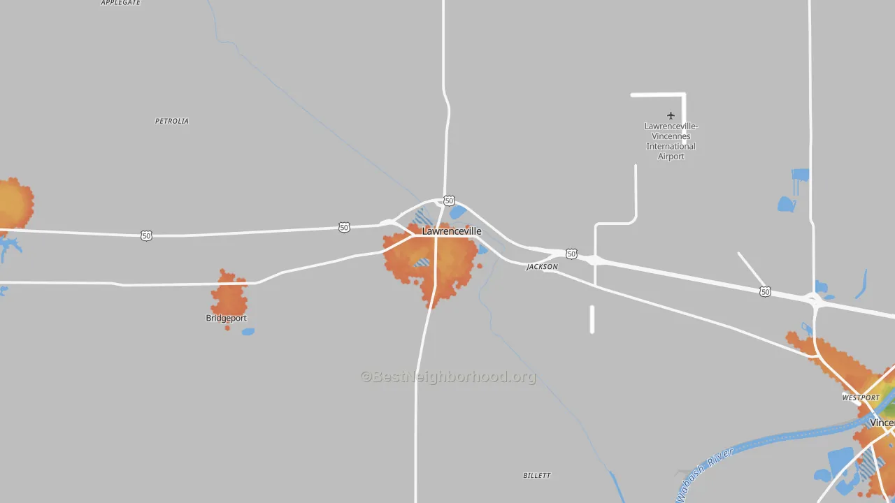 Bike Grade map of Lawrenceville, IL