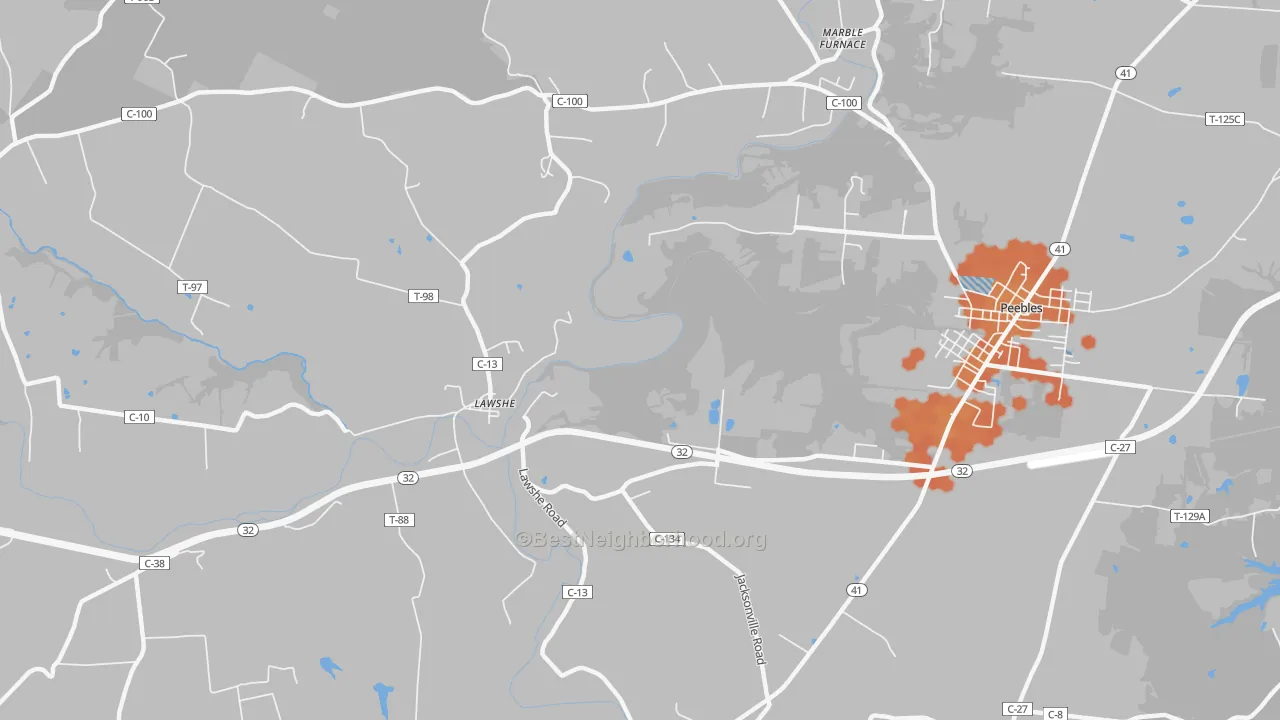 Bike Grade map of Lawshe, OH