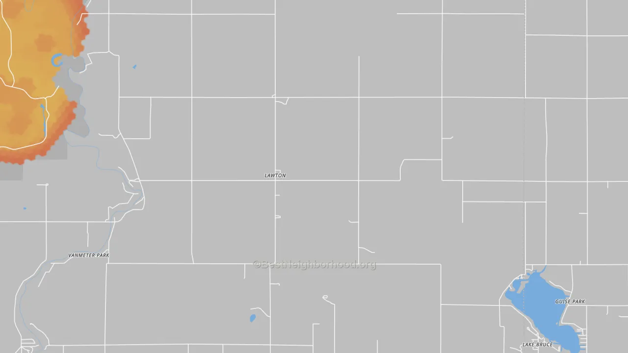 Bike Grade map of Lawton, IN