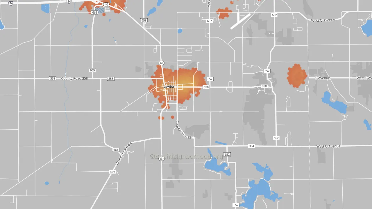 Bike Grade map of Lawton, MI