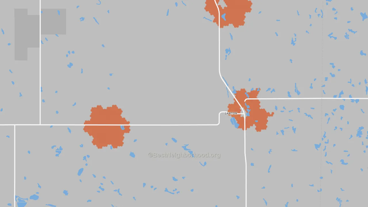 Bike Grade map of Lawton, ND