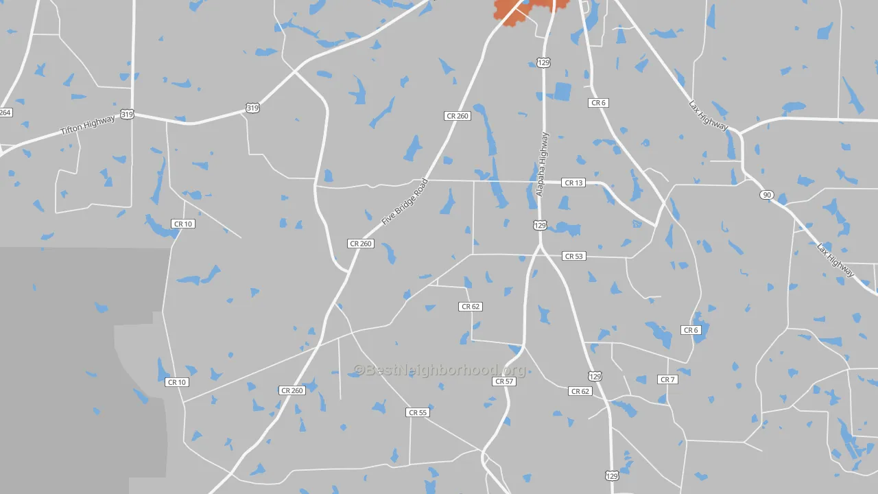 Bike Grade map of Lax, GA
