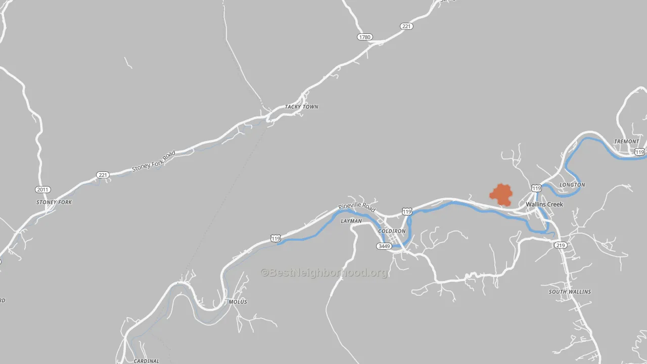 Bike Grade map of Layman, KY