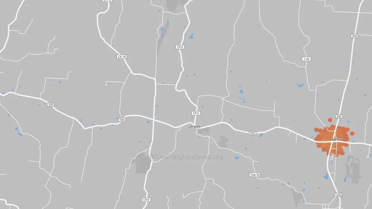 Bike Grade map of Layman, OH