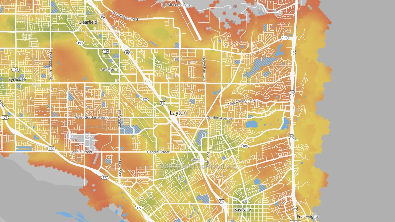 Bike Grade map of Layton, UT