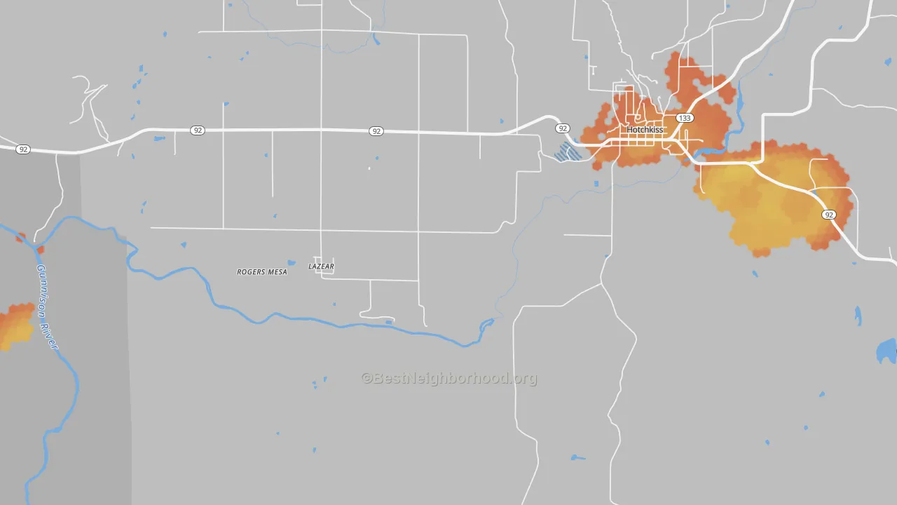 Bike Grade map of Lazear, CO