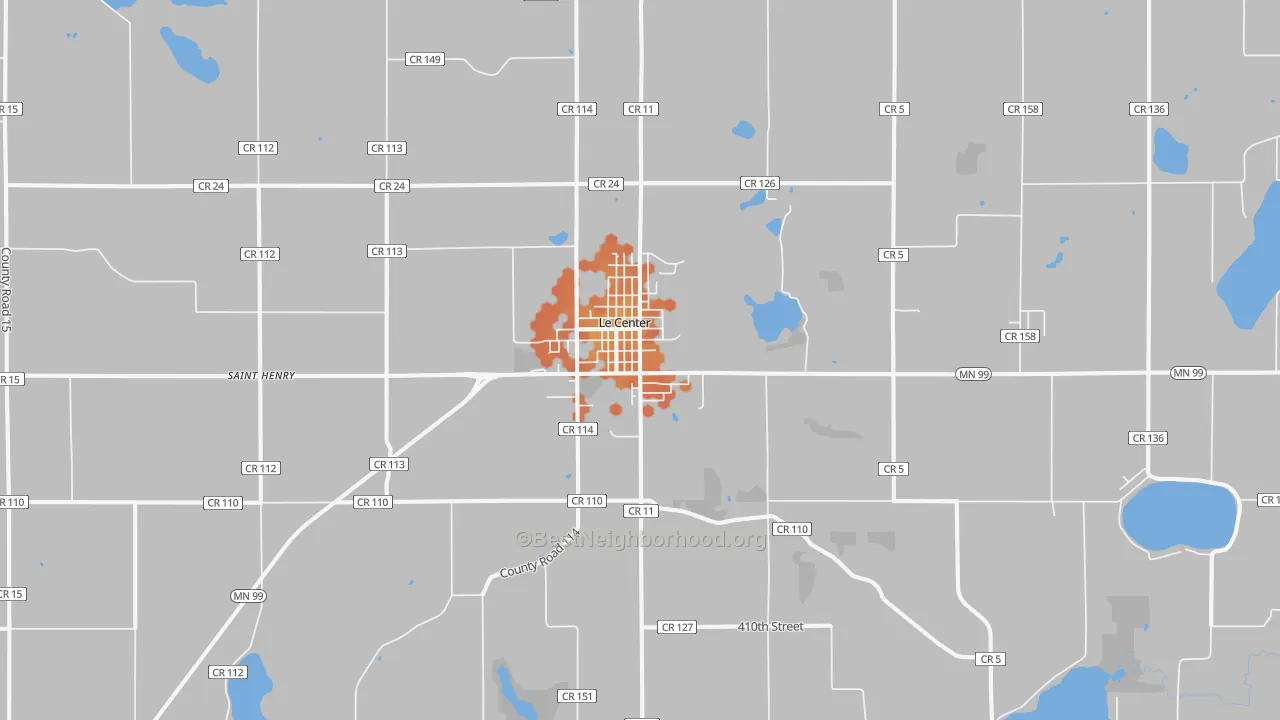 Bike Grade map of Le Center, MN