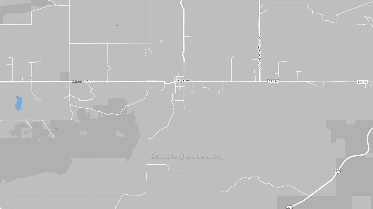 Bike Grade map of Le Flore, OK