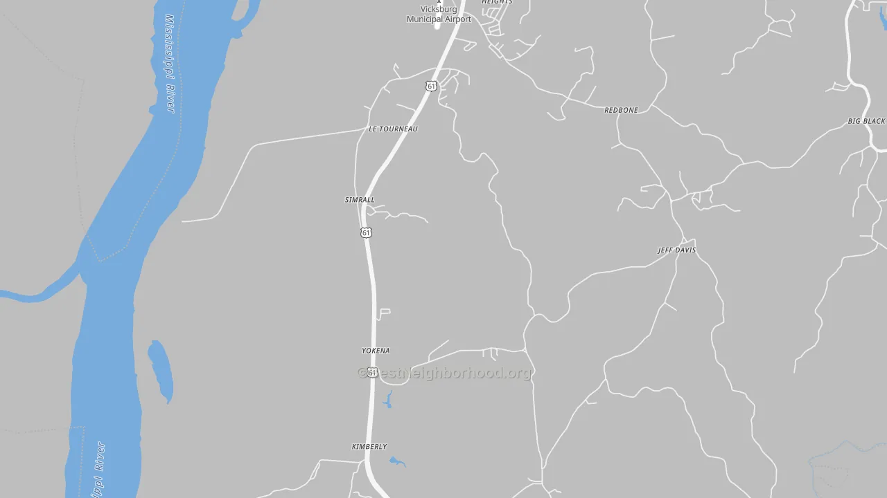 Bike Grade map of Le Tourneau, MS