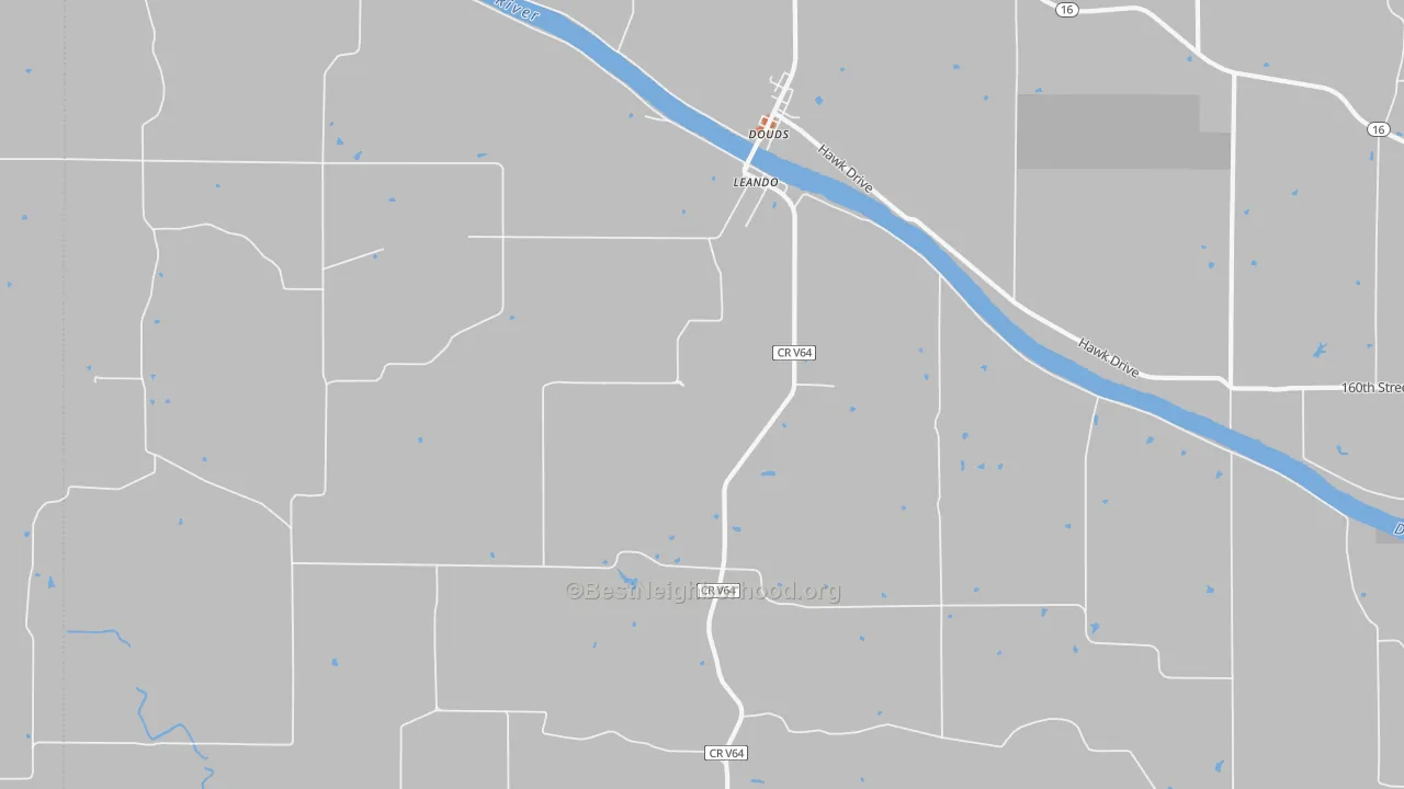 Bike Grade map of Leando, IA