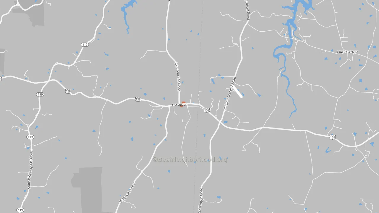 Bike Grade map of Leasburg, NC