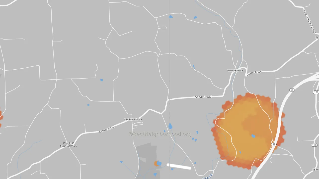 Bike Grade map of Leasuresville, PA