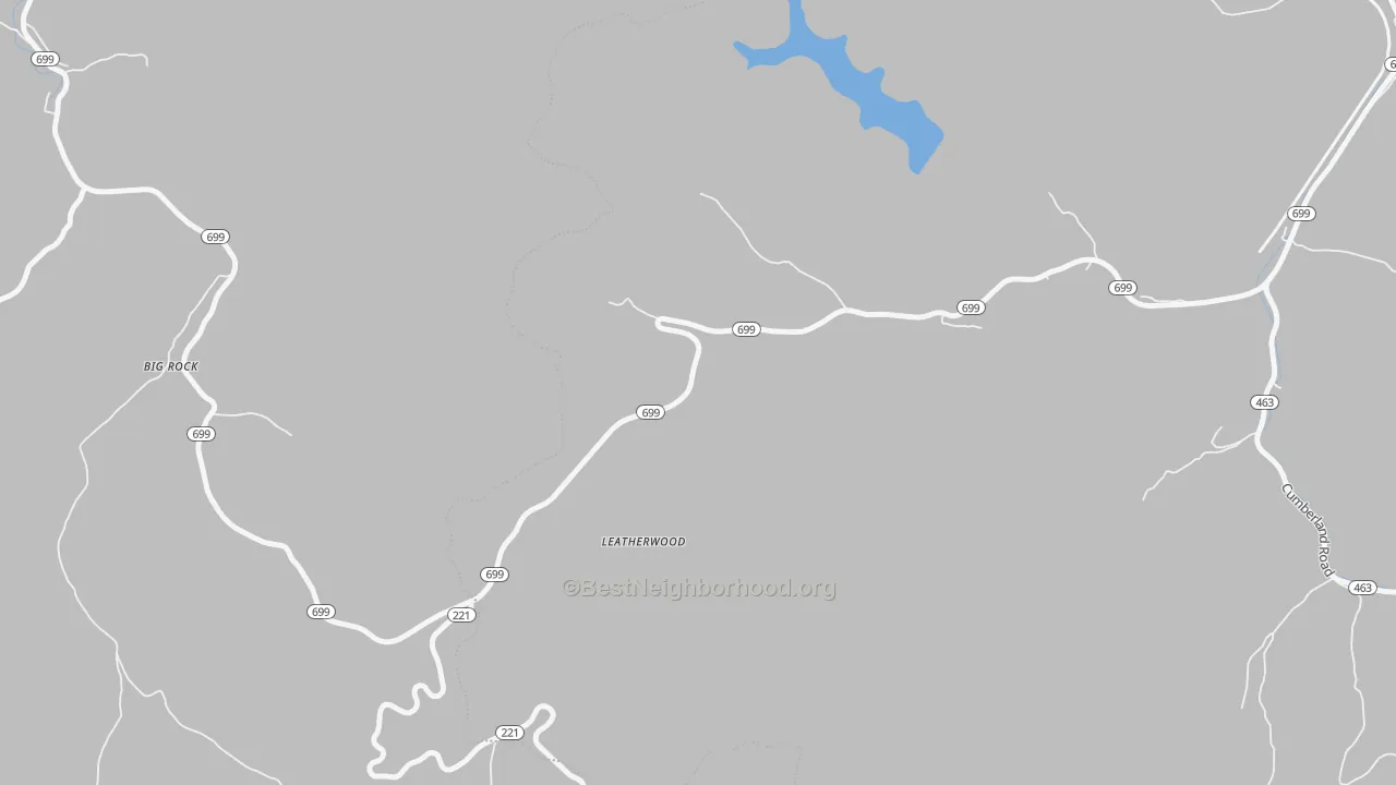 Bike Grade map of Leatherwood, KY