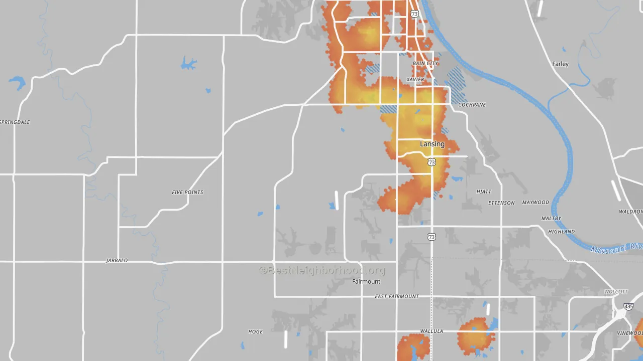 Bike Grade map of Leavenworth County, KS