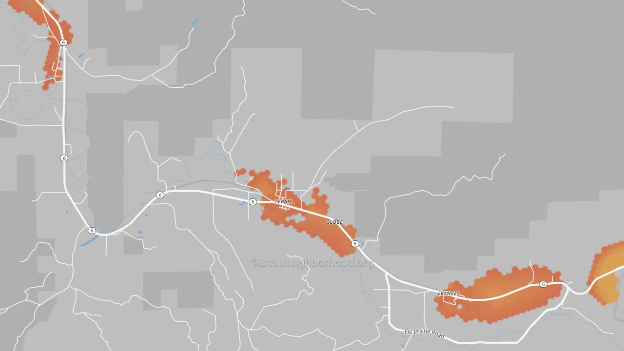 Bike Grade map of Lebam, WA