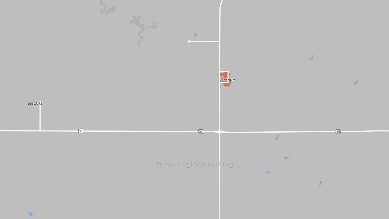 Bike Grade map of Lebanon, KS