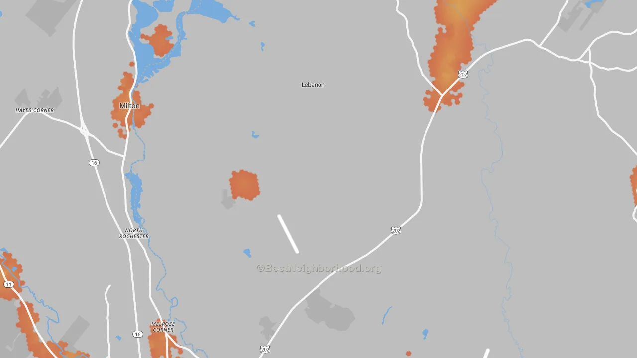 Bike Grade map of Lebanon, ME