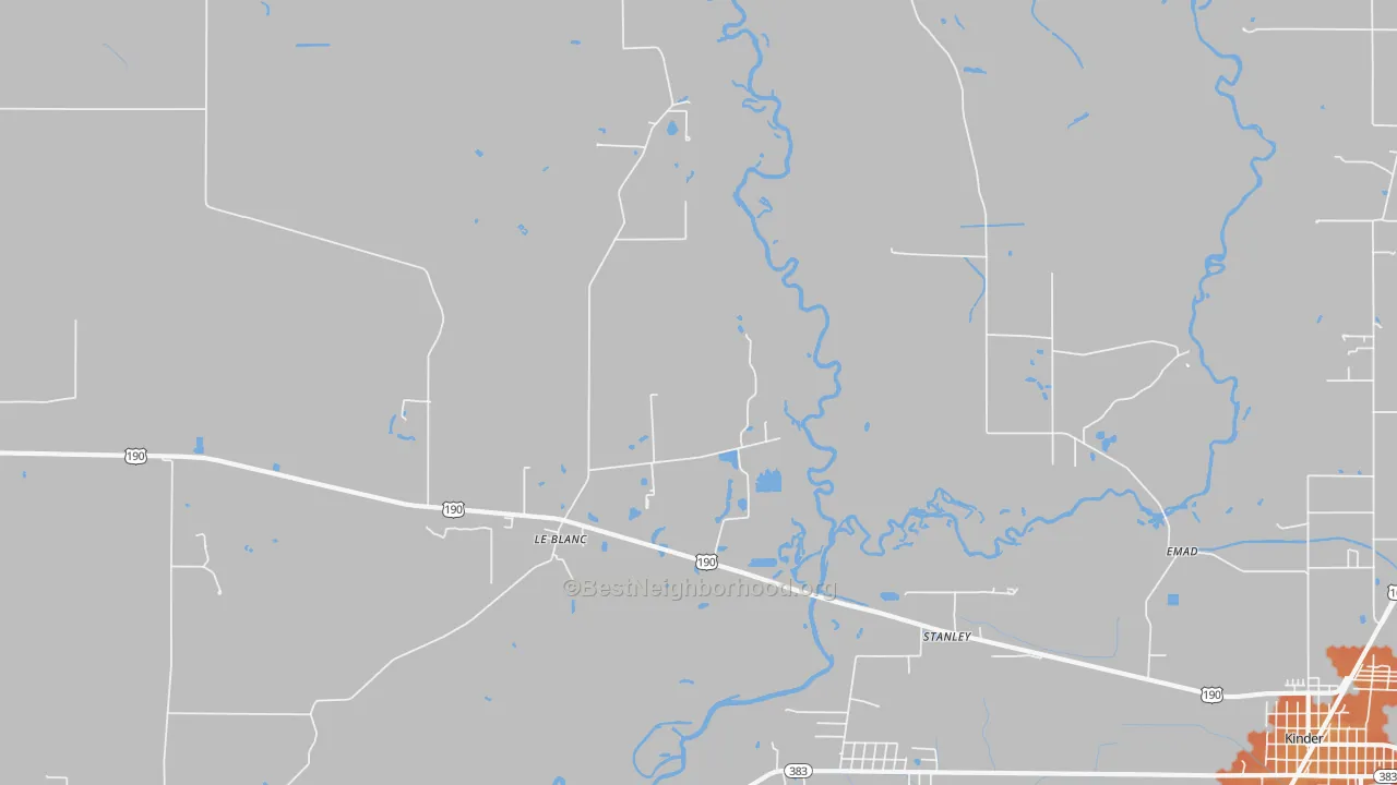 Bike Grade map of Leblanc, LA