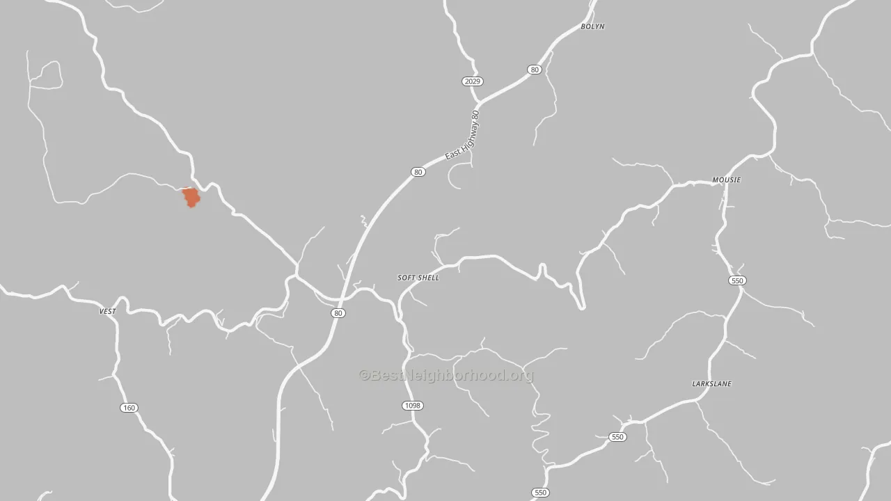 Bike Grade map of Leburn, KY
