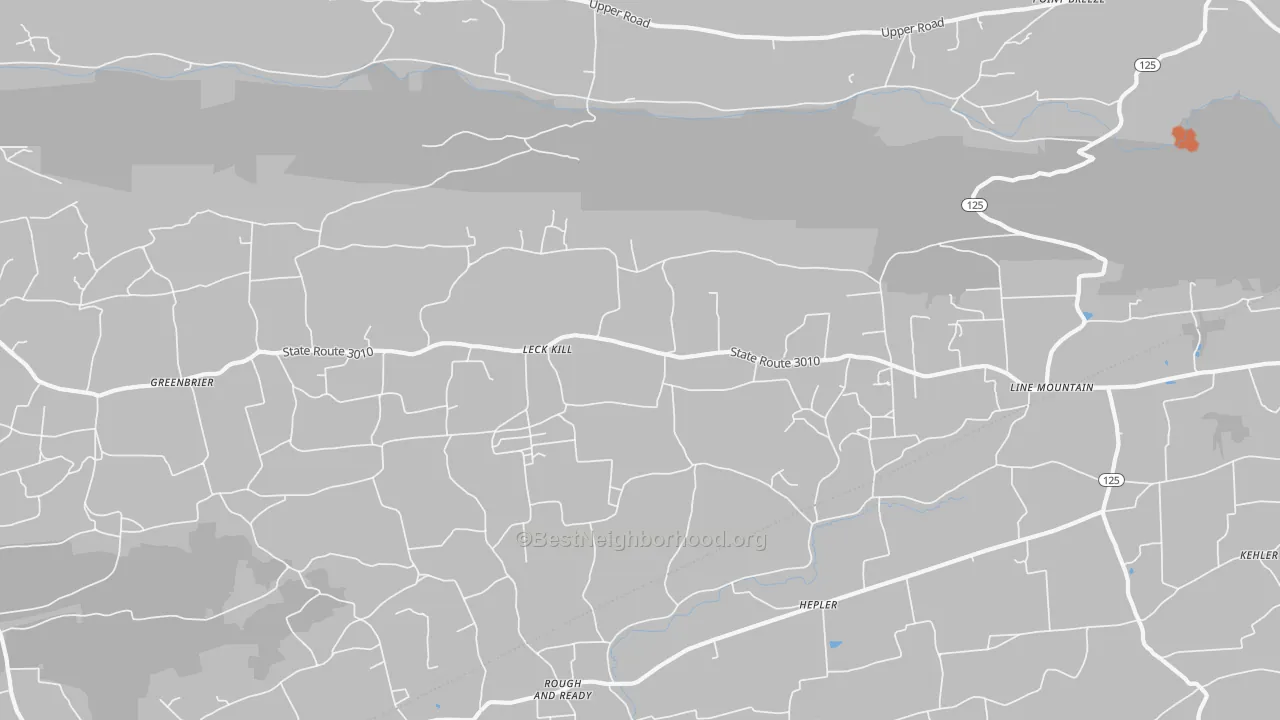 Bike Grade map of Leck Kill, PA