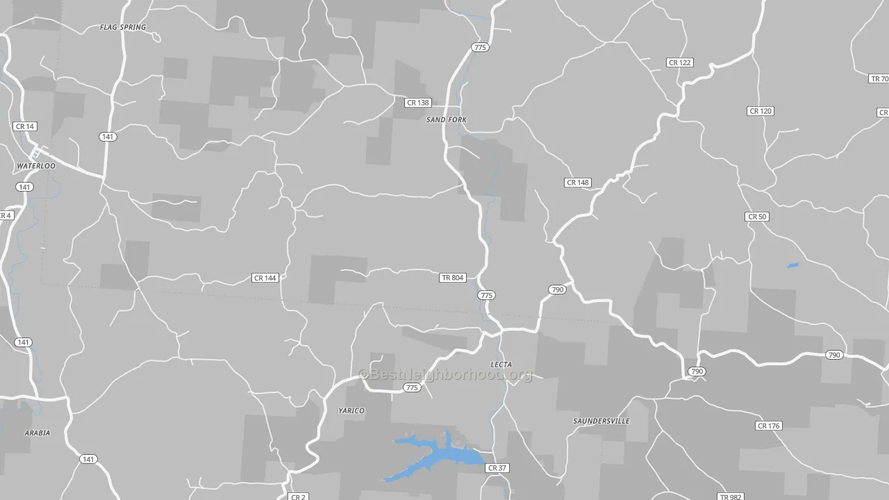 Bike Grade map of Lecta, OH