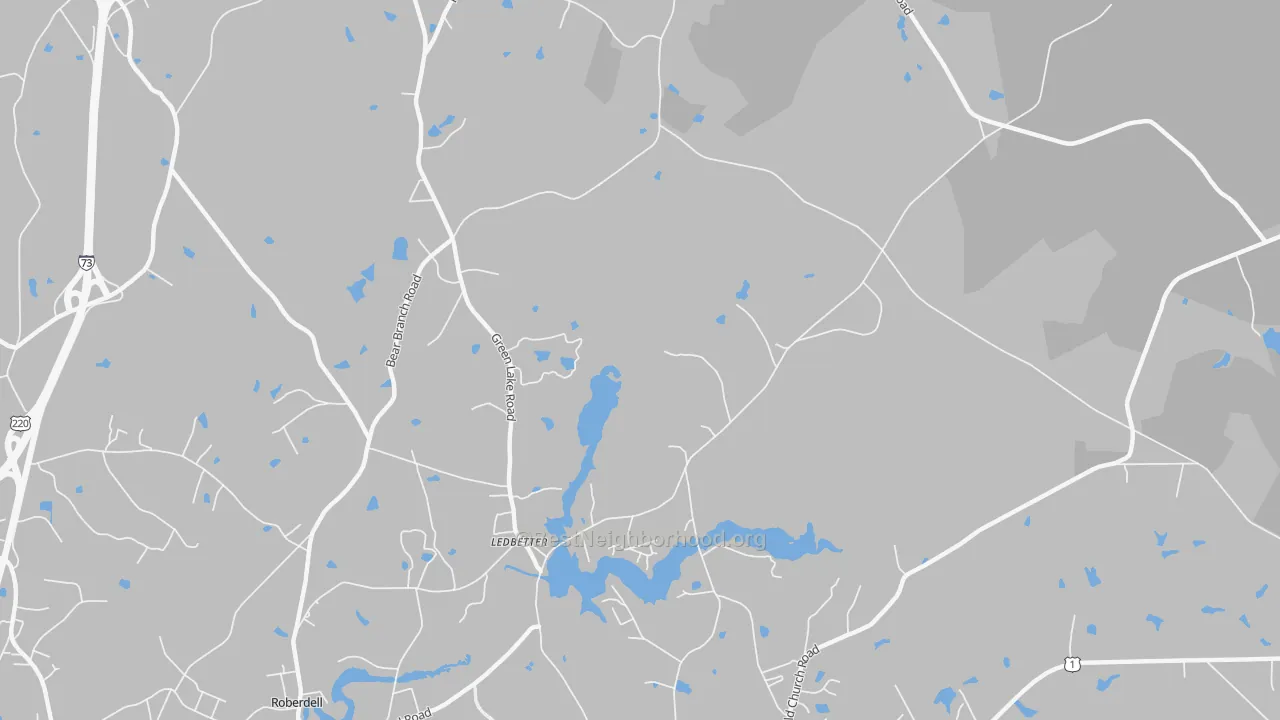 Bike Grade map of Ledbetter, NC