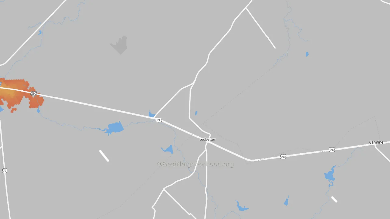 Bike Grade map of Ledbetter, TX