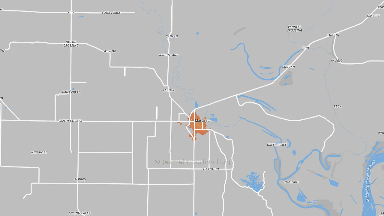 Bike Grade map of Lee County, AR