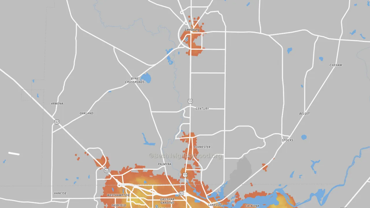 Bike Grade map of Lee County, GA