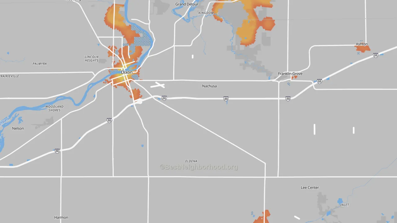 Bike Grade map of Lee County, IL