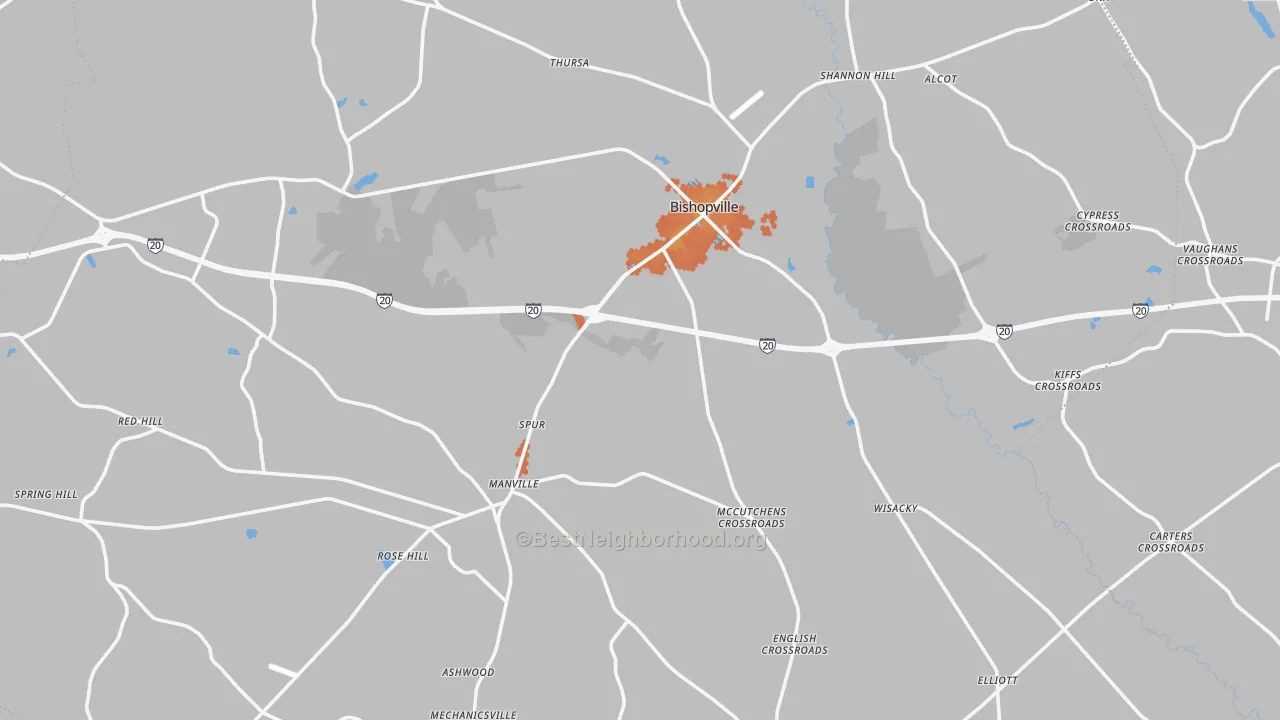Bike Grade map of Lee County, SC